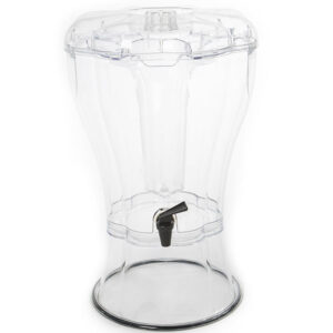 Clear round drink dispenser on clear base