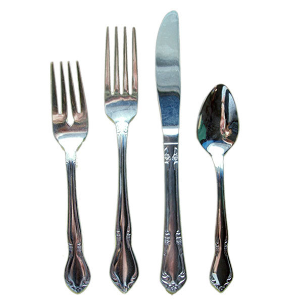 Astor classic flatware - salad fork, dinner fork, knife and teaspoon