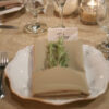 Octagon plate with special folded napkin table set up
