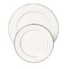 Sylvia plates - silver rimmed