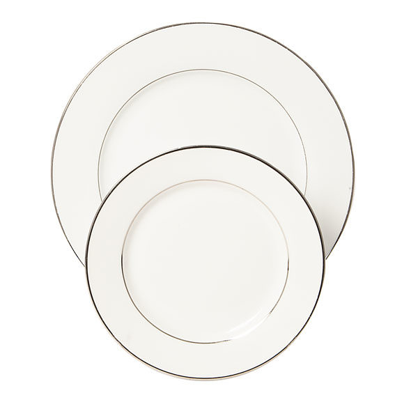 Sylvia plates - silver rimmed