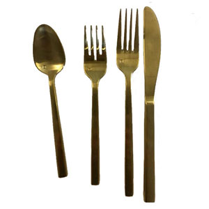 Carmella Flatware - gold colored cutlery