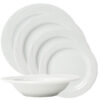 Arcadia white china collection- swirled edge plates and bowls