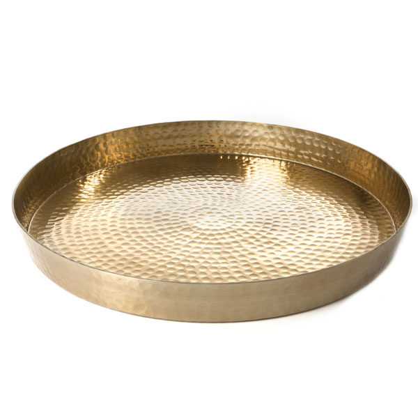 Round Gold Hammered tray