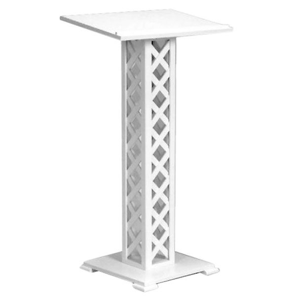 Guest book stand or lecture in white wood lattice