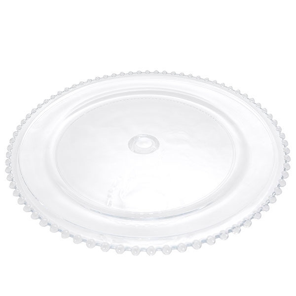 Top view- beaded edge glass cake stand