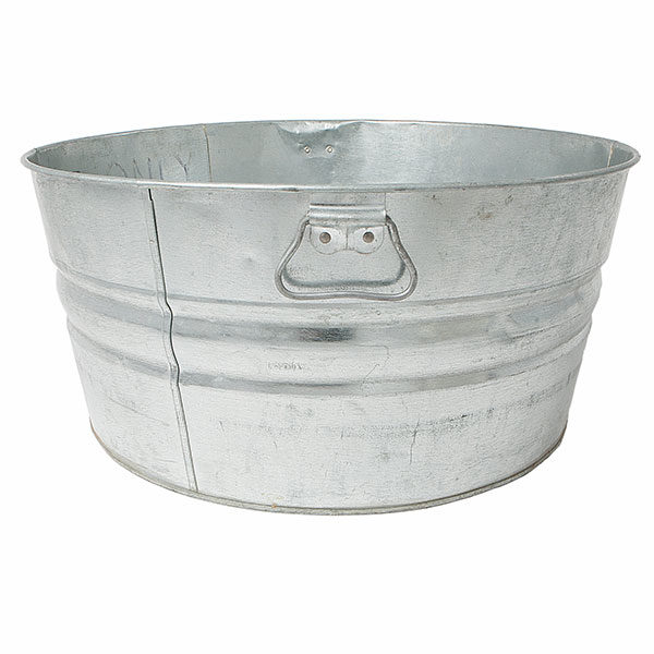 Round galvanized wash tub