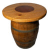 Spool top gives you a display area of 36" on top of the wine barrel.