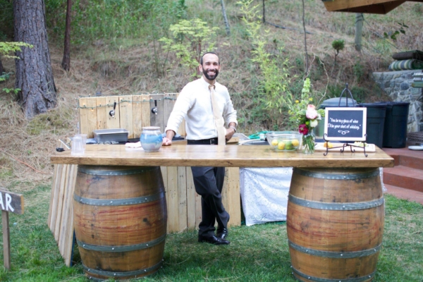 Wine Barrel Bar with two top options